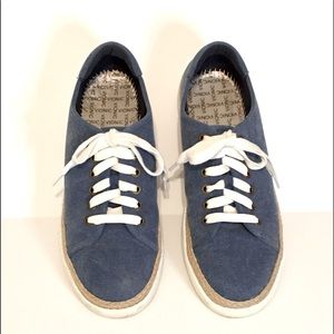 Vionic Women's Sunny Hattie Fabric Sneakers Blue Canvas Size 10 Espadrille